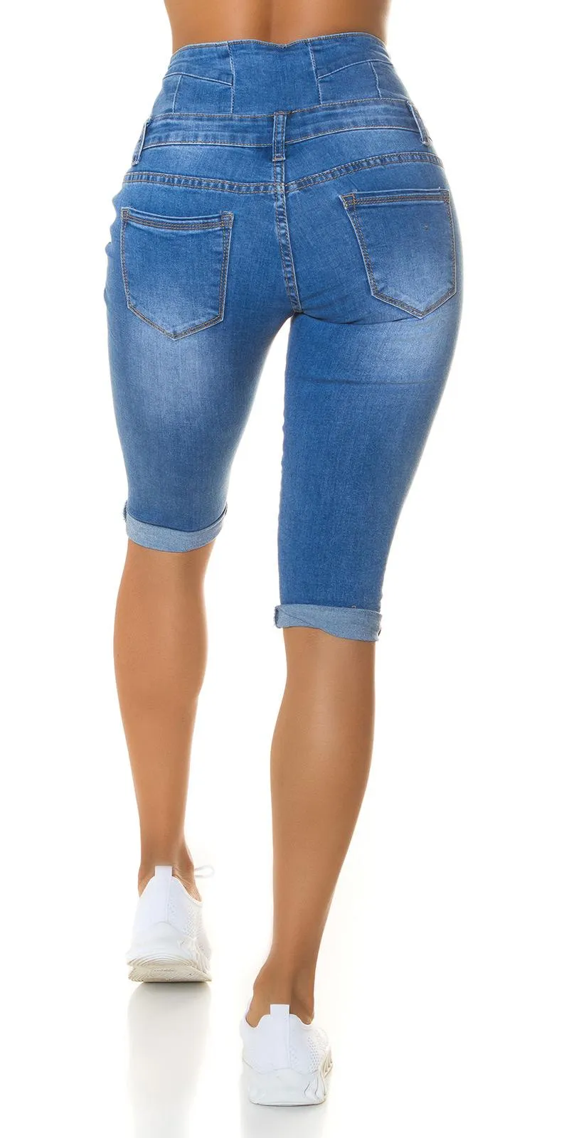 Capri jeans de cintura alta