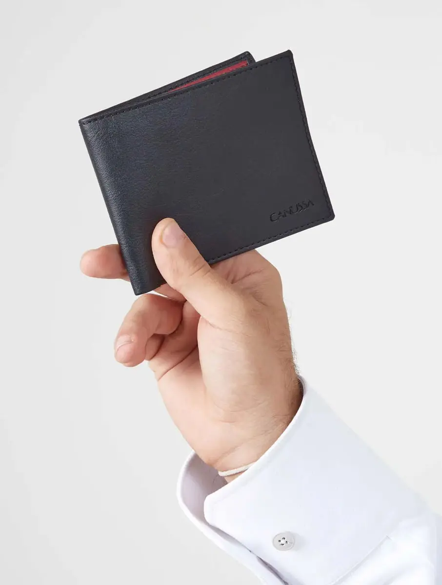 Cartera billetera, color negro. 100% vegana