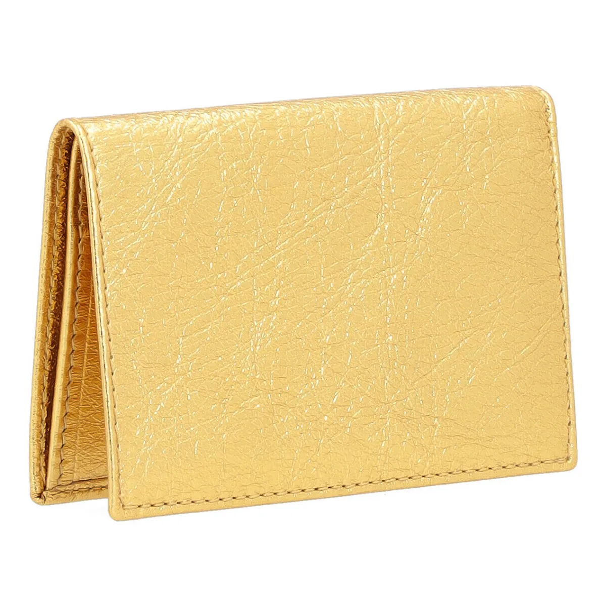 Cartera Comme Des Garçons Wallet en cuero dorado