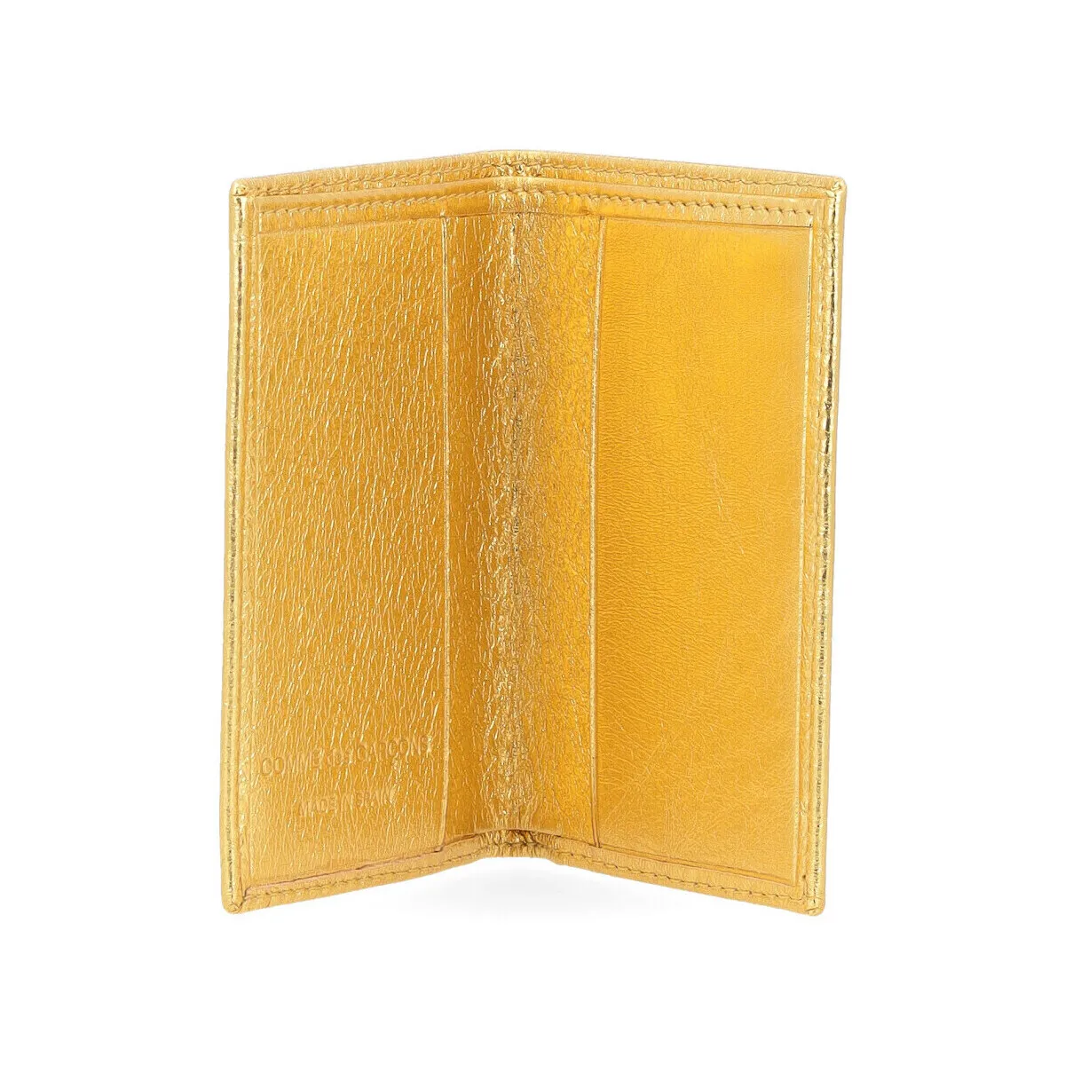 Cartera Comme Des Garçons Wallet en cuero dorado