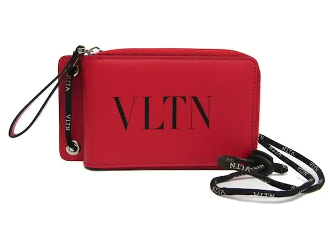 Cartera de cuero con cadena/hombro Valentino Garavani Negro Roja 
