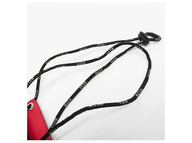 Cartera de cuero con cadena/hombro Valentino Garavani Negro Roja 