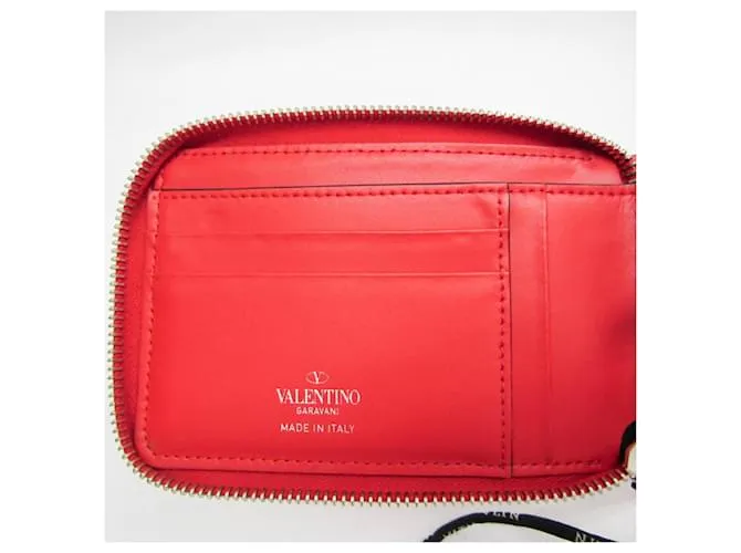 Cartera de cuero con cadena/hombro Valentino Garavani Negro Roja 