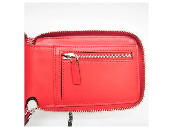 Cartera de cuero con cadena/hombro Valentino Garavani Negro Roja 