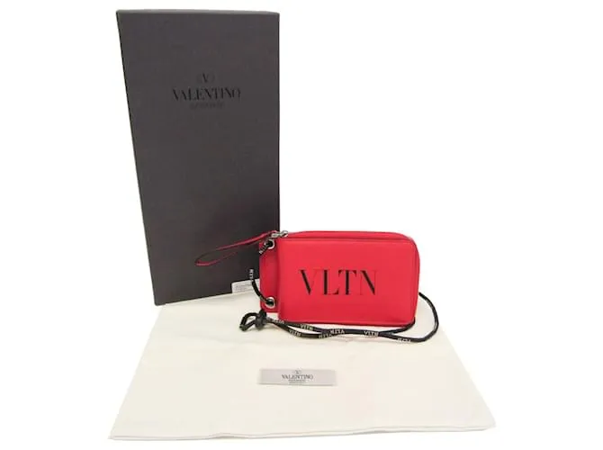Cartera de cuero con cadena/hombro Valentino Garavani Negro Roja 