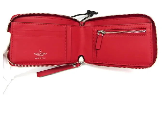 Cartera de cuero con cadena/hombro Valentino Garavani Negro Roja 
