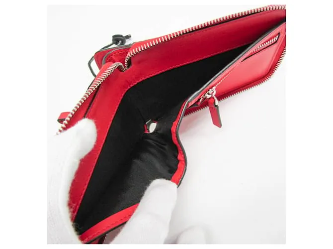 Cartera de cuero con cadena/hombro Valentino Garavani Negro Roja 