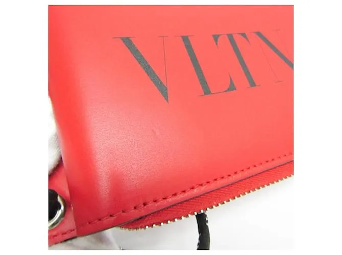 Cartera de cuero con cadena/hombro Valentino Garavani Negro Roja 