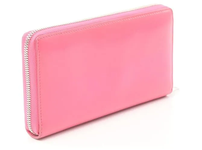 Cartera de cuero con cremallera Balenciaga Cartera larga de cuero Rosa 