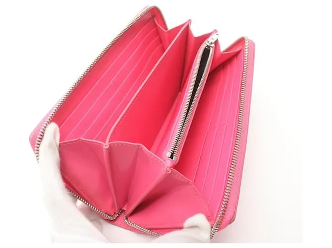 Cartera de cuero con cremallera Balenciaga Cartera larga de cuero Rosa 
