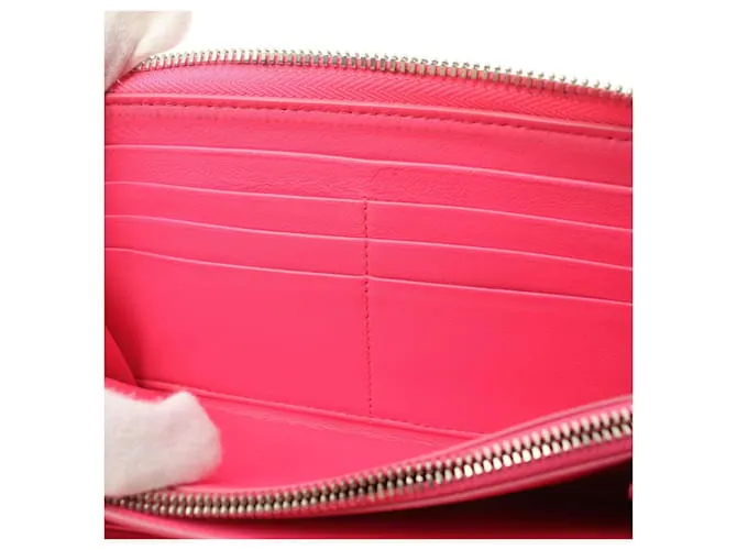 Cartera de cuero con cremallera Balenciaga Cartera larga de cuero Rosa 