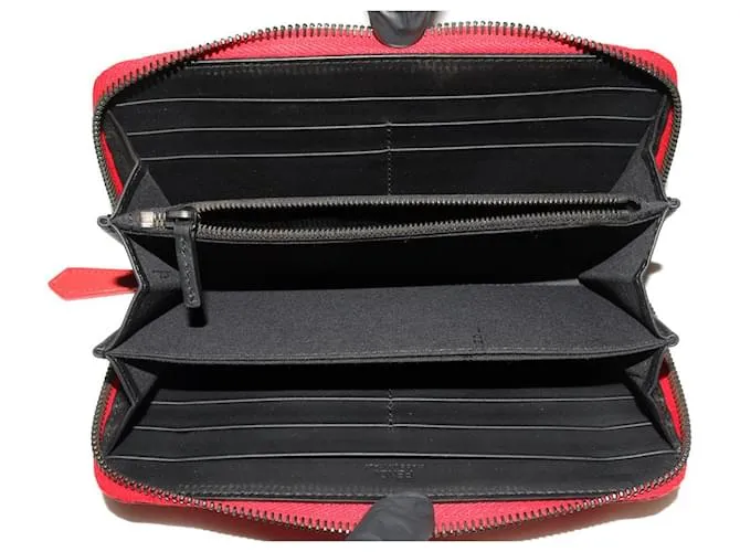Cartera de cuero Fendi Bugs Monster en condiciones prístinas Roja 