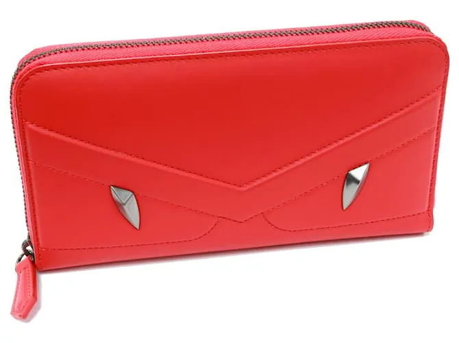 Cartera de cuero Fendi Bugs Monster en condiciones prístinas Roja 