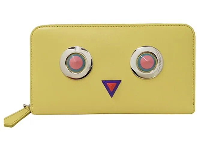 Cartera de cuero Hypnotize para mujeres Fendi Amarillo 
