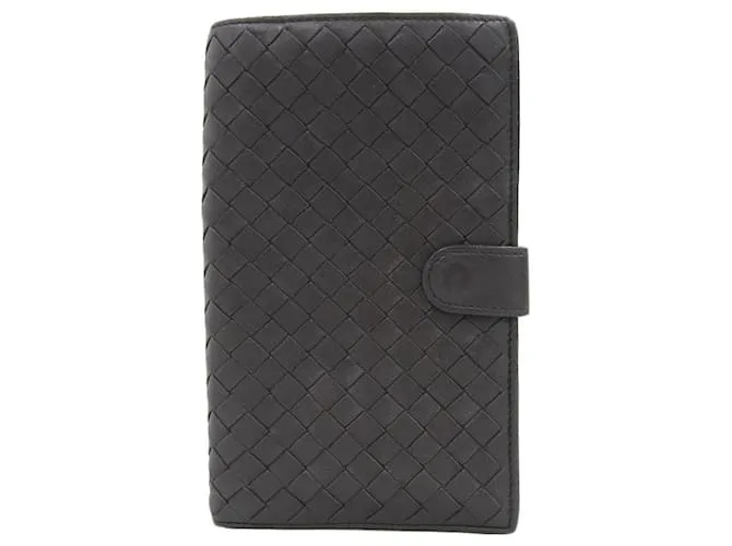 Cartera de cuero Intrecciato de Bottega Veneta Castaño 