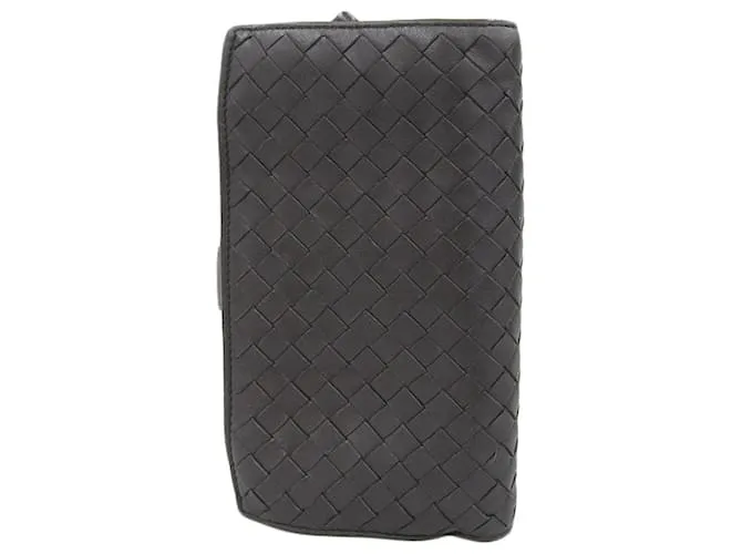 Cartera de cuero Intrecciato de Bottega Veneta Castaño 