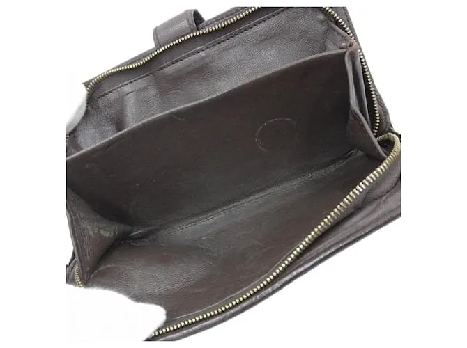 Cartera de cuero Intrecciato de Bottega Veneta Castaño 