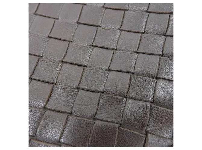 Cartera de cuero Intrecciato de Bottega Veneta Castaño 