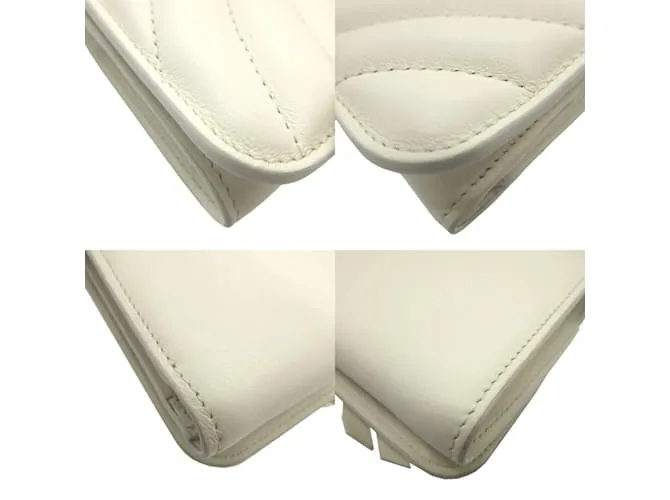 Cartera de cuero marfil Chloé con tres pliegues Crudo 