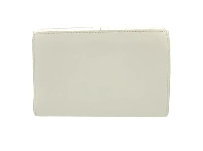Cartera de cuero marfil Chloé con tres pliegues Crudo 