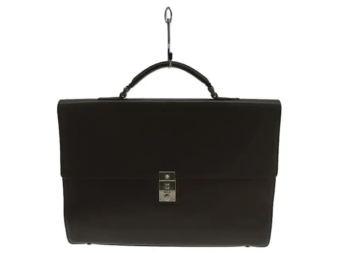 **Cartera de cuero marrón Gianni Versace Castaño 