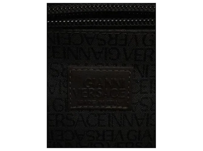 **Cartera de cuero marrón Gianni Versace Castaño 