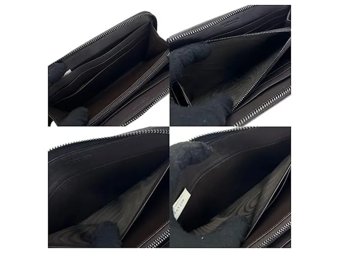 Cartera de cuero marrón oscuro Intrecciato de Bottega Veneta 