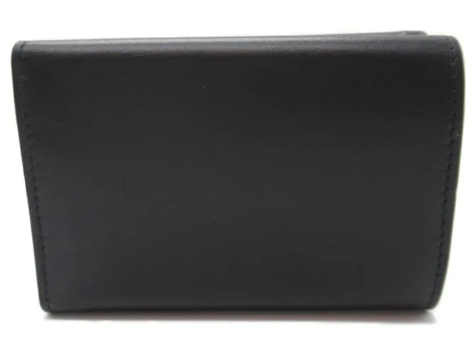 Cartera de cuero negro de tres pliegues Balenciaga 