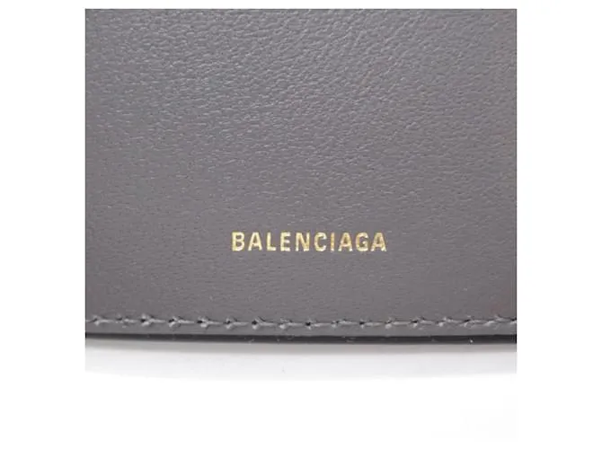 Cartera de cuero negro de tres pliegues Balenciaga 