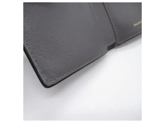 Cartera de cuero negro de tres pliegues Balenciaga 