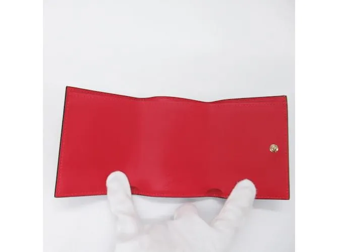 Cartera de cuero negro de tres pliegues Christian Louboutin 