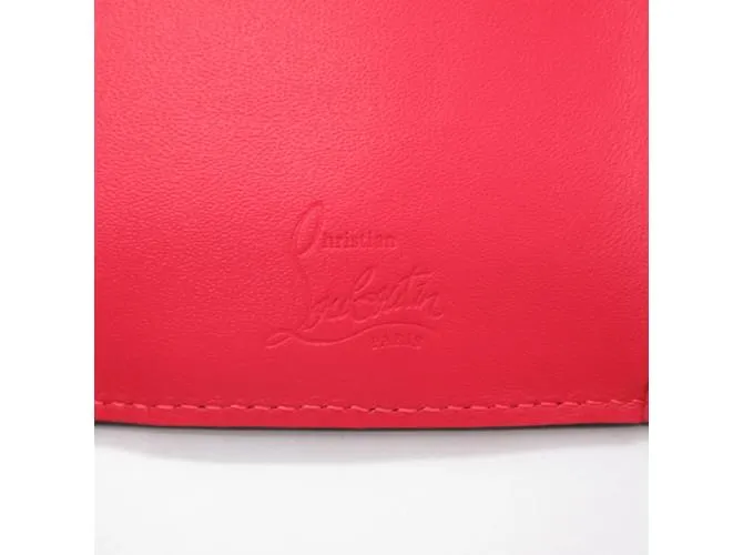 Cartera de cuero negro de tres pliegues Christian Louboutin 