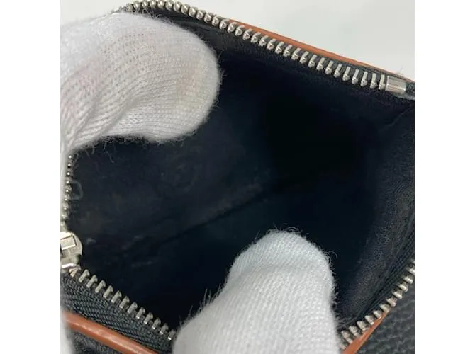 Cartera de cuero negro plegable Loewe 