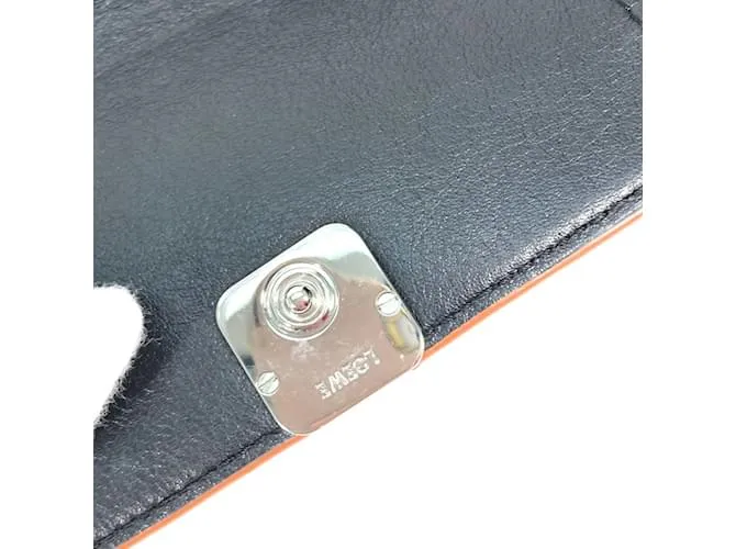 Cartera de cuero negro plegable Loewe 