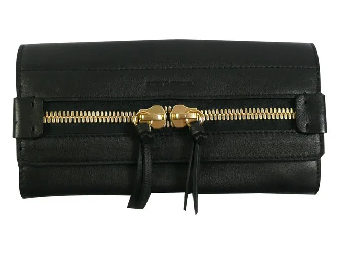 Cartera de cuero negro Sonia Rykiel 