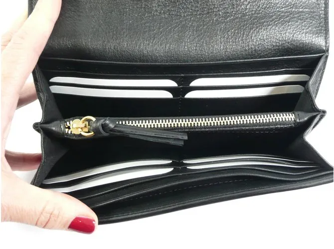 Cartera de cuero negro Sonia Rykiel 