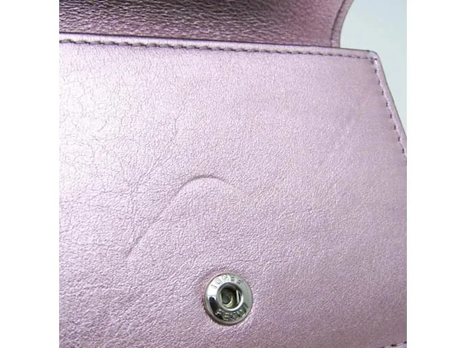 Cartera de cuero para mujer Fendi FF Diamond 8M0480 Plata 