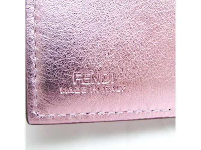 Cartera de cuero para mujer Fendi FF Diamond 8M0480 Plata 