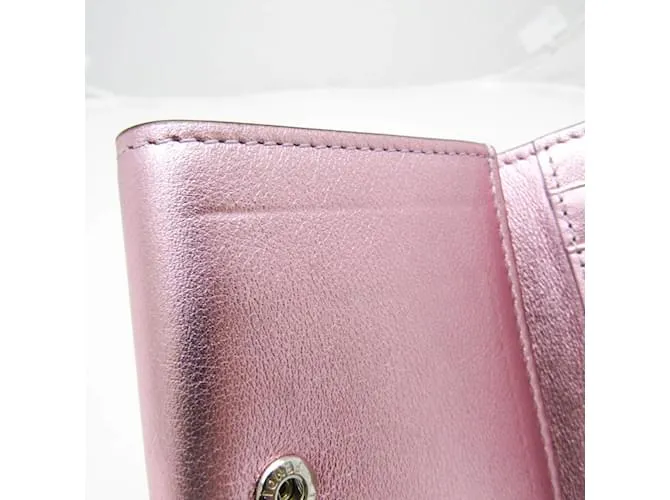 Cartera de cuero para mujer Fendi FF Diamond 8M0480 Plata 