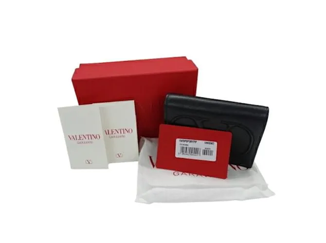 Cartera de cuero para mujer Valentino Garavani Negro 