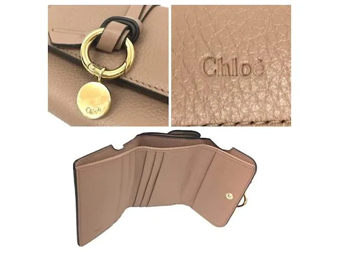 Cartera de cuero plegable Chloé 