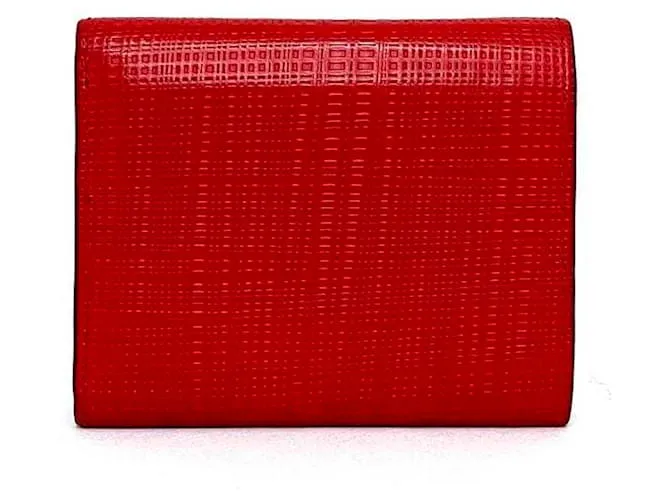Cartera de cuero rojo Loewe con tres pliegues Roja 