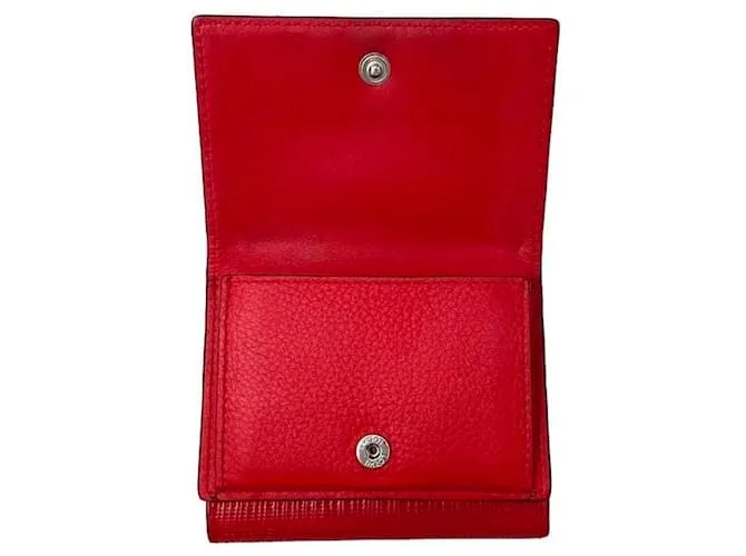 Cartera de cuero rojo Loewe con tres pliegues Roja 