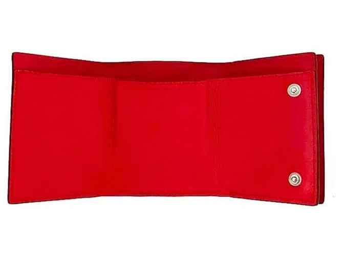 Cartera de cuero rojo Loewe con tres pliegues Roja 
