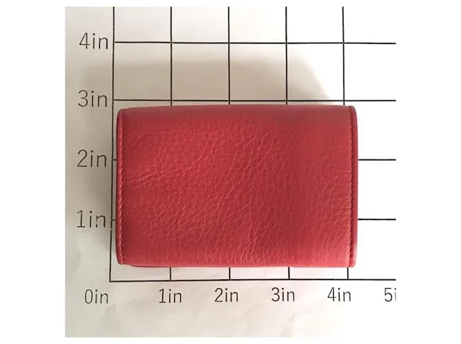Cartera de cuero rojo plegable Balenciaga Roja 