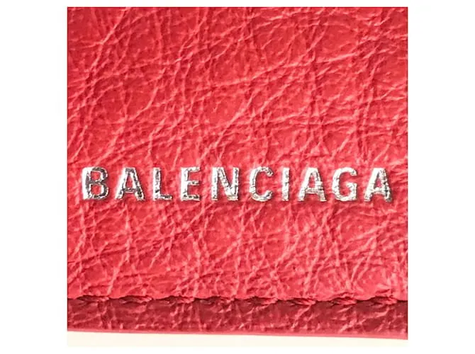 Cartera de cuero rojo plegable Balenciaga Roja 