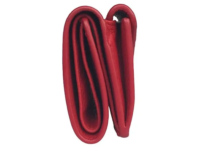 Cartera de cuero rojo plegable Balenciaga Roja 