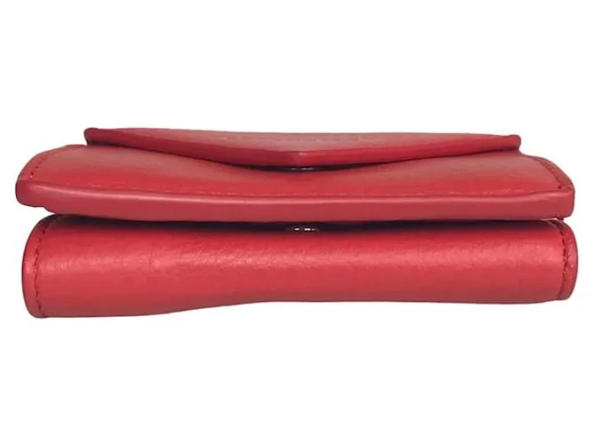 Cartera de cuero rojo plegable Balenciaga Roja 