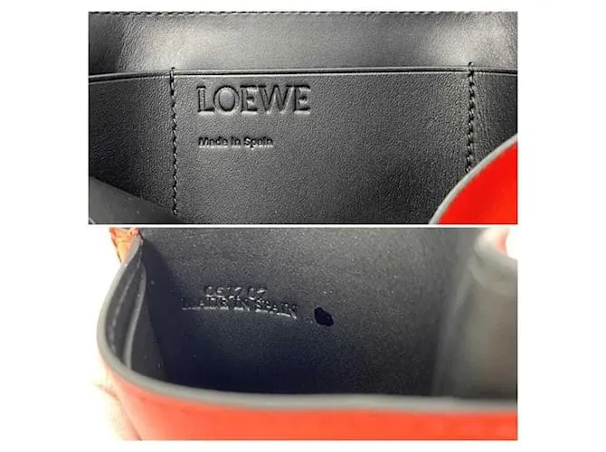 Cartera de cuero rojo plegable Loewe Roja 
