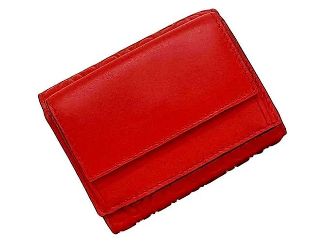 Cartera de cuero rojo plegable Loewe Roja 